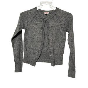 Cat & Jack Gray Button Up Cardigan Sweater Girls Size M 7/8 1597